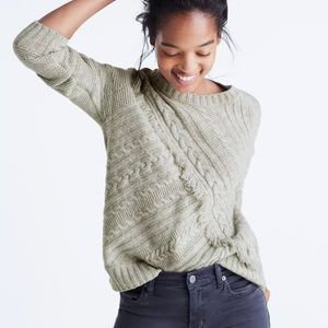 Madewell Merino Wool cable knit fringe Sweater. Extra fine 100% merino wool. EUC